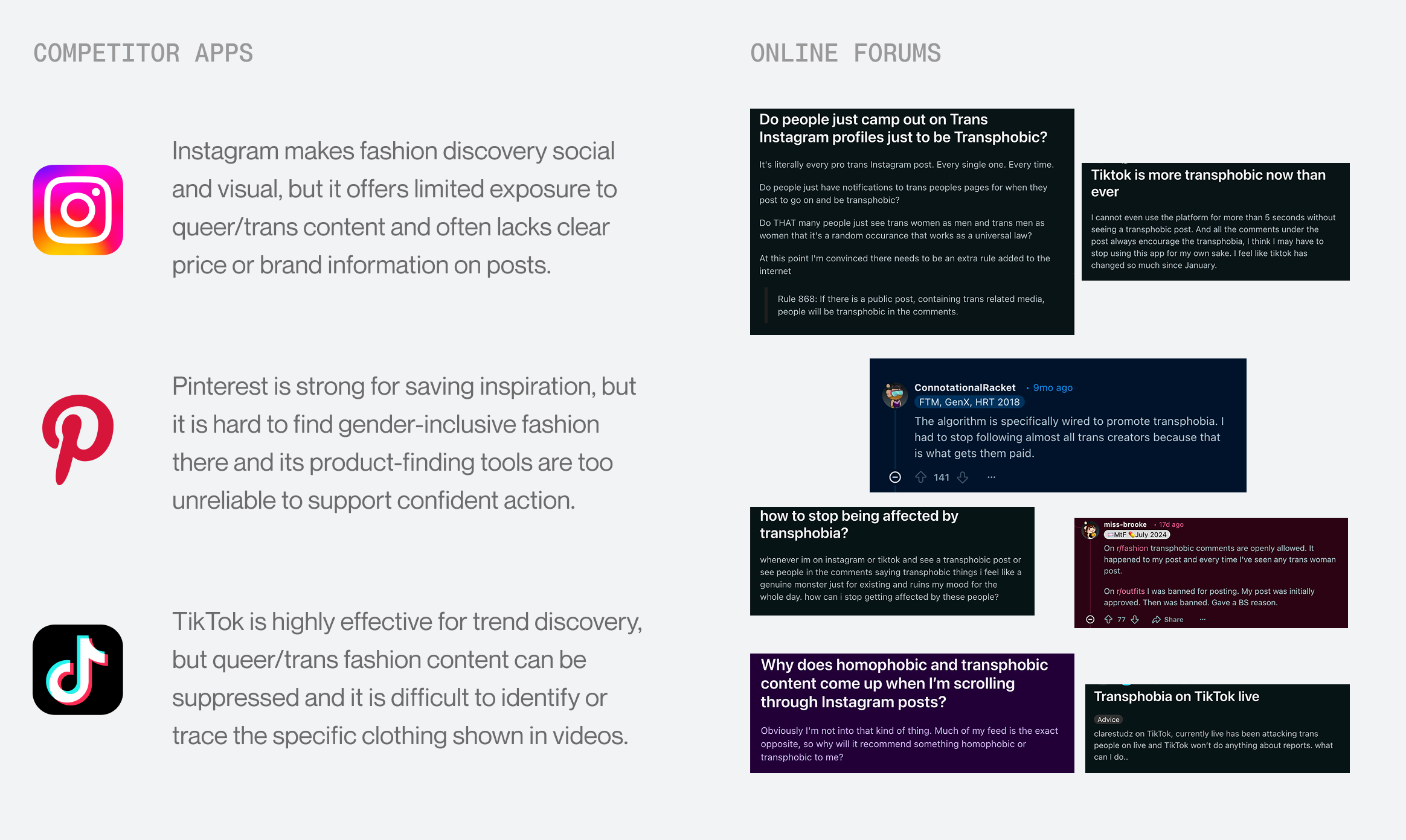 Competitive analysis and online forum research for Flair