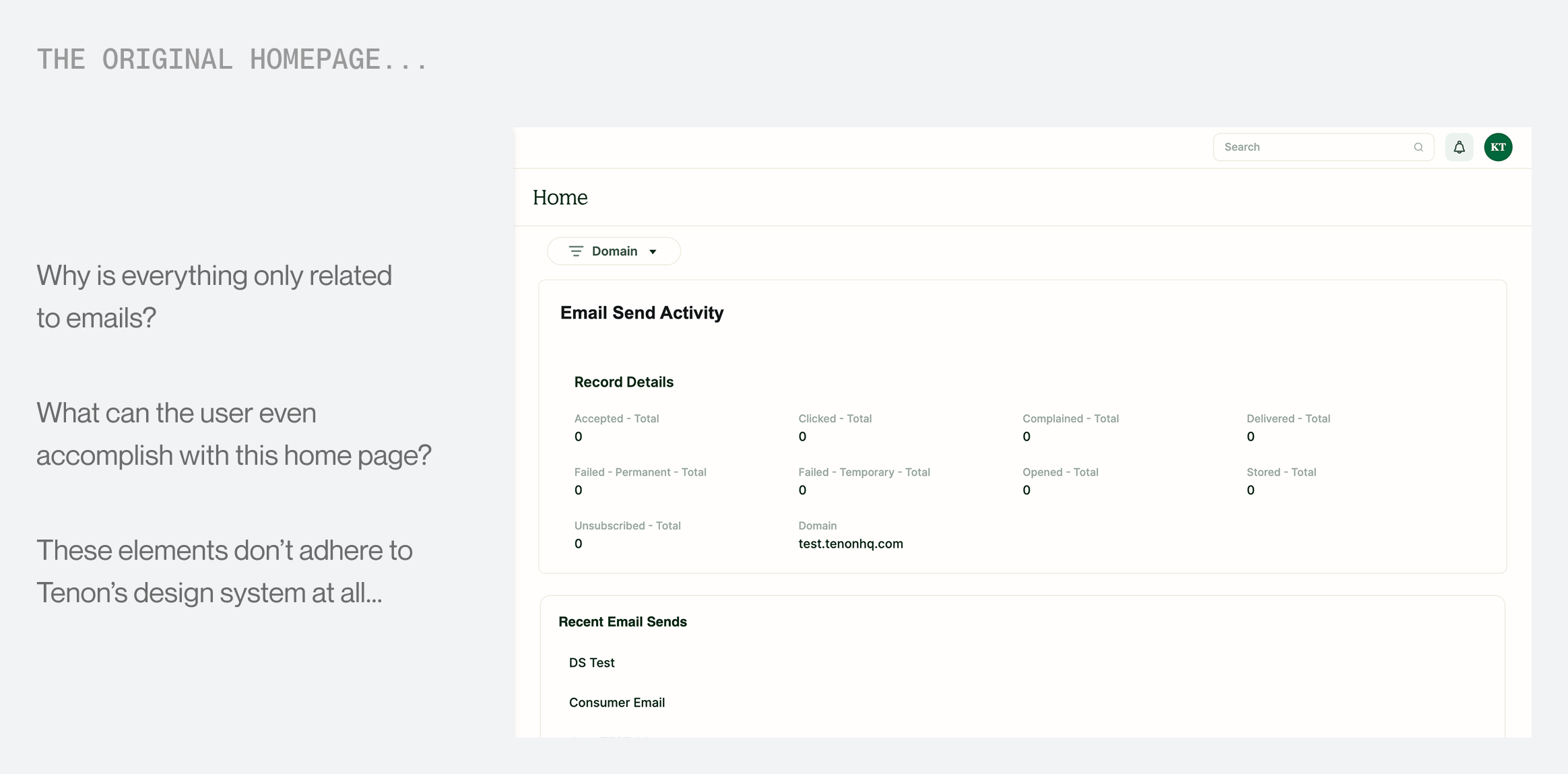 Original Tenon home page screenshot